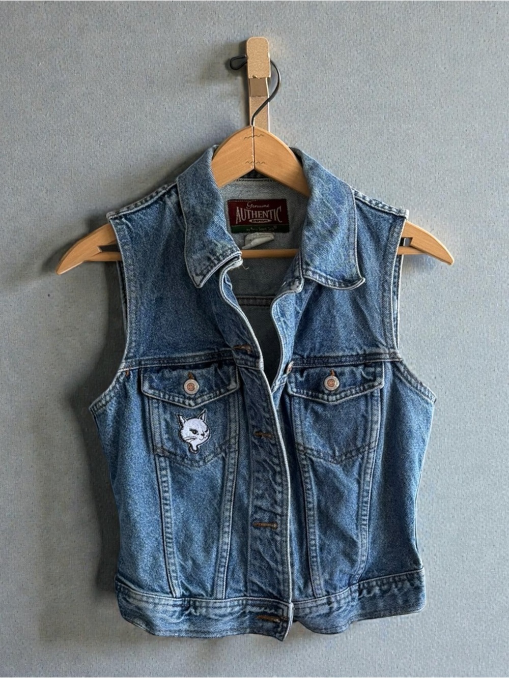 Vintage Genuine Authentic Denim by Paris Sport Club Jean‎ Vest Size M